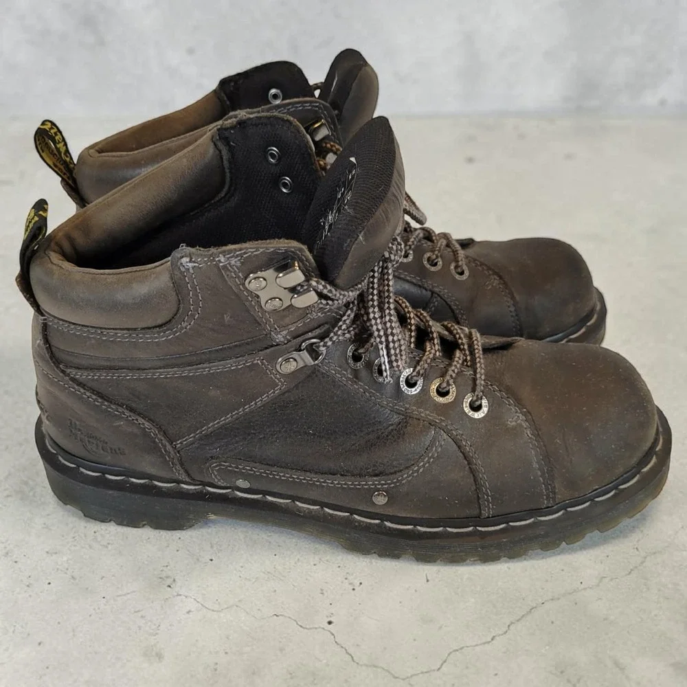 Dr. Martens Diego Dark Brown Leather Lace Up Work Boots Mens 12 UK 11 EU 46